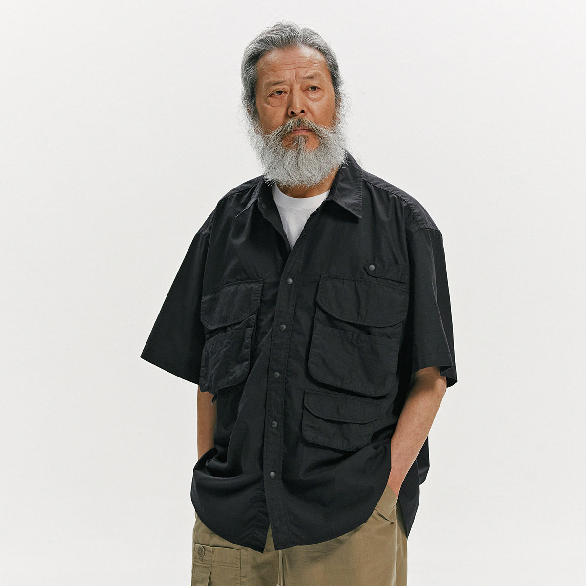 【HI FI FNK】Bat Nylon Half Shirt cn_ripstop_fishing_half_shirt_