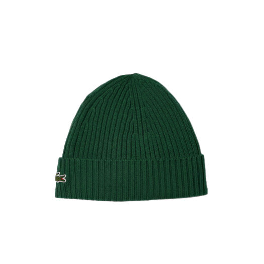 Lacoste - Rib Knit Brushed Wool Beanie (Pine Green)