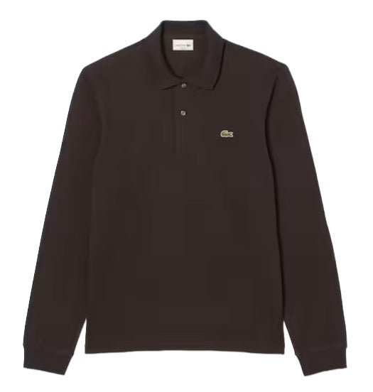 Lacoste - Long Sleeved Ribbed Collar Shirt (Brown)