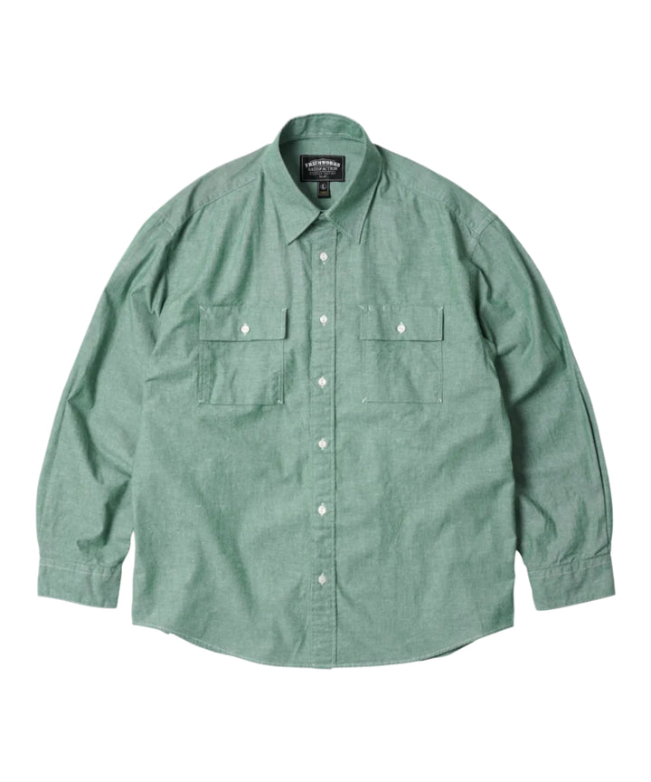 FrizmWORKS - Cigarette Pocket Chambray Shirt (Green)