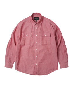 FrizmWORKS - Cigarette Pocket Chambray Shirt (Red)