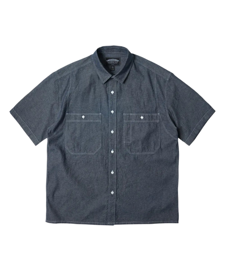 FrizmWORKS - Chambray Big Pocket Half Shirt (Indigo)