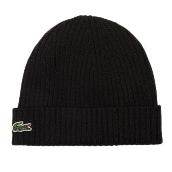 Lacoste - Rib Knit Brushed Wool Beanie (Black)