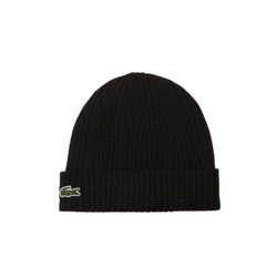Lacoste - Rib Knit Brushed Wool Beanie (Black)