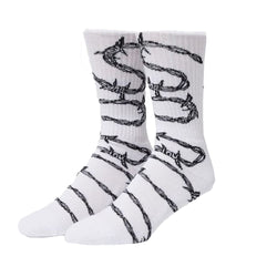 HUF - Barbed Wire Crew Sock (White)