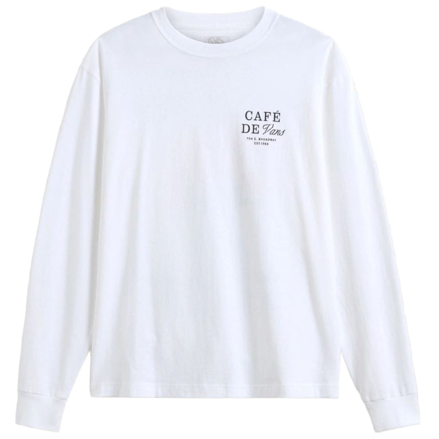 Vans - Café Vans Long Sleeve T-Shirt (White)