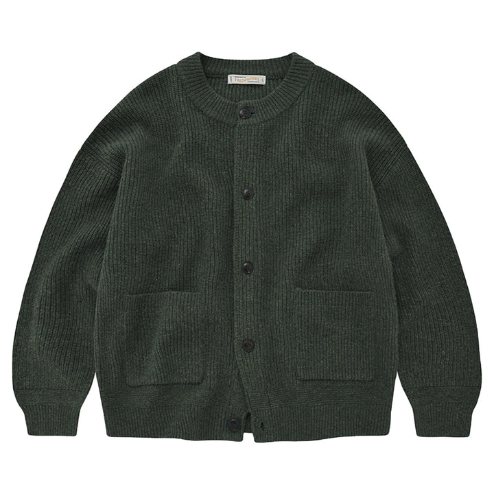 FrizmWORKS - Heavy Wool Round Cardigan (Forest Green)