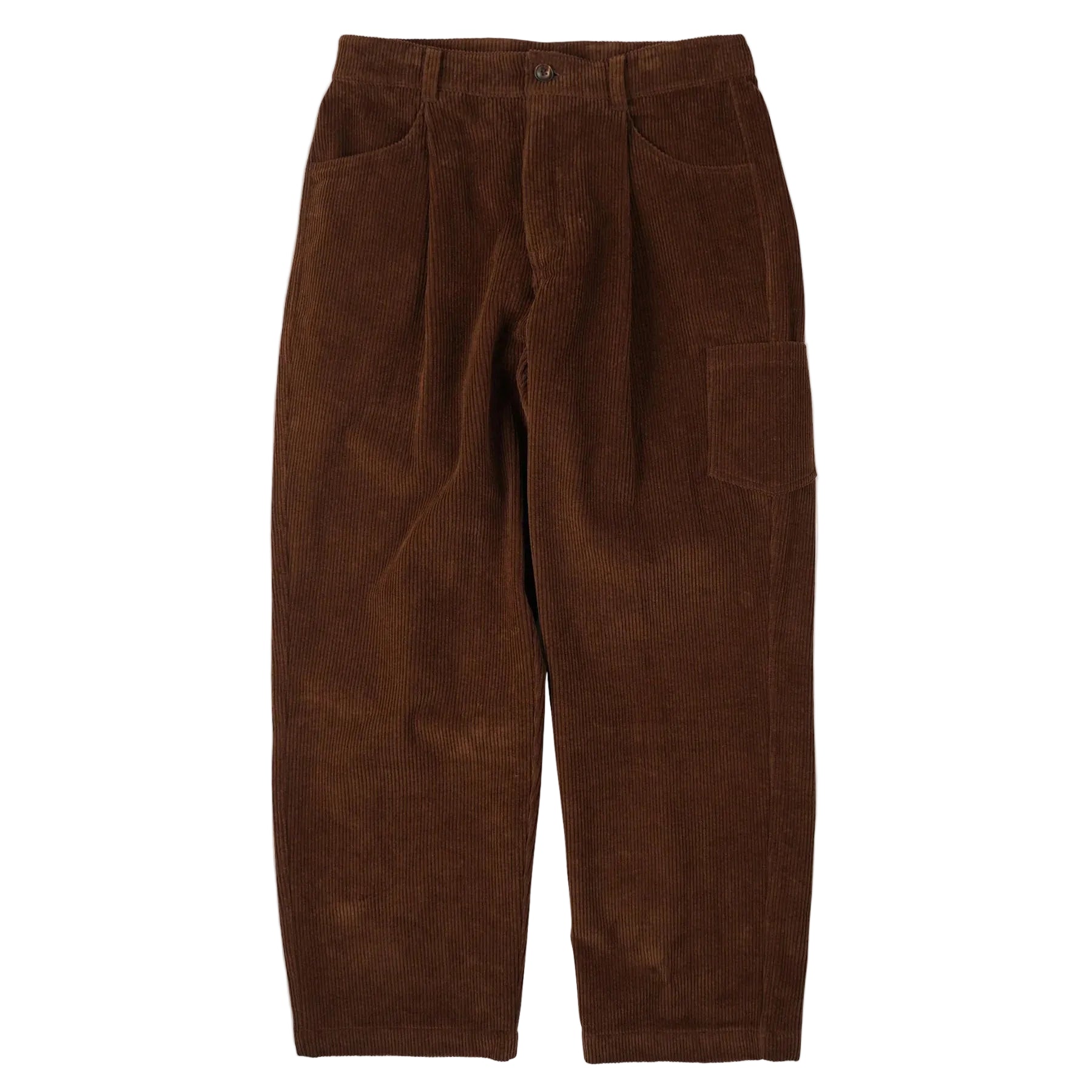 FrizmWorks - Corduroy Wide One Tuck Pants Brown