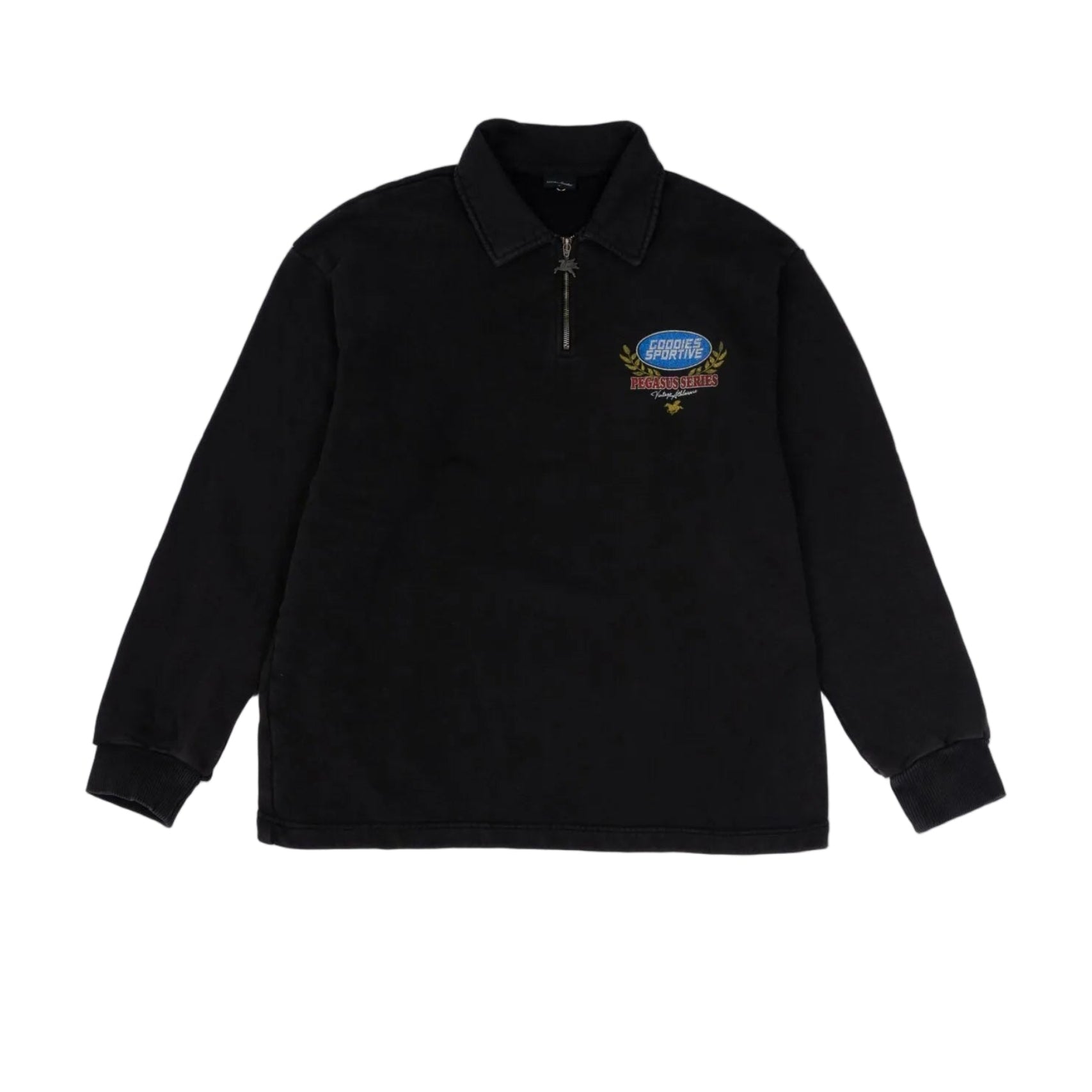 Goodies Sportive - Premium Washed Fadeout Halfzipper (Black Fadeout)