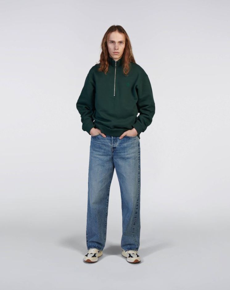 Edwin - Koji Half Zip Sweat (Green Gables)