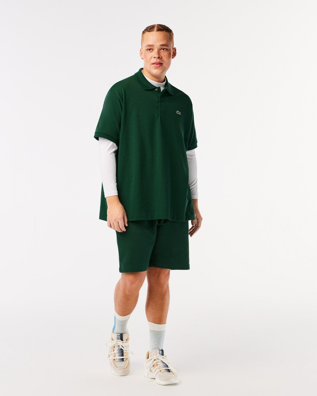 Lacoste - Short Sleeved Ribbed Collar Shirt (Pine Green)
