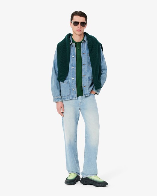 Lacoste - Short Sleeved Ribbed Collar Shirt (Pine Green)