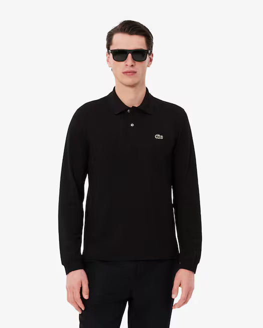 Lacoste - Long Sleeved Ribbed Collar Shirt (Black)