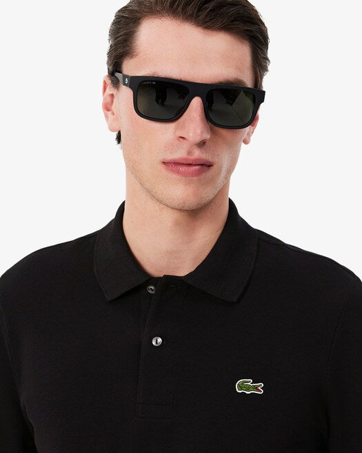 Lacoste - Long Sleeved Ribbed Collar Shirt (Black)