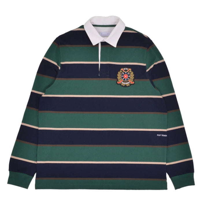 Pop Trading Company - Striped Rugby Polo (Pine Grove)