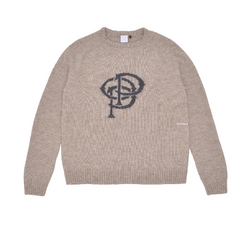 Pop Trading Company - Initials Knitted Crewneck (Sesame)