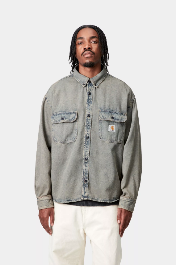 Carhartt WIP - Tigan Shirt Jac 'Smithtown' Denim (Blue / Leather, garment dyed)