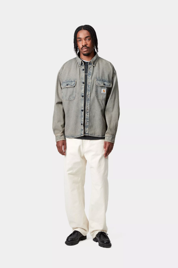 Carhartt WIP - Tigan Shirt Jac 'Smithtown' Denim (Blue / Leather, garment dyed)