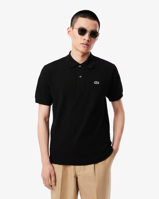 Lacoste - Short Sleeved Ribbed Collar Shirt (Black)