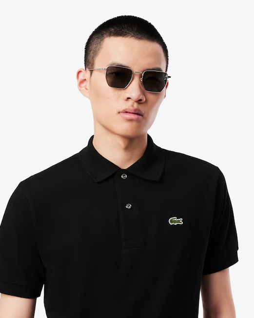 Lacoste - Short Sleeved Ribbed Collar Shirt (Black)