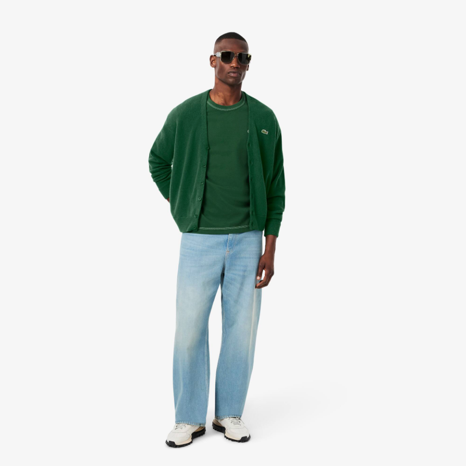 Lacoste - Men's Relaxed Fit Wool Cardigan (Green)