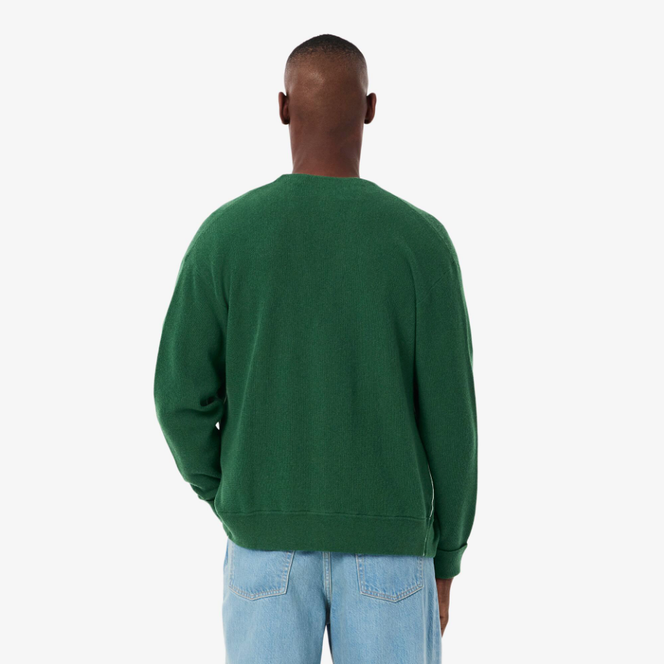 Lacoste - Men's Relaxed Fit Wool Cardigan (Green)