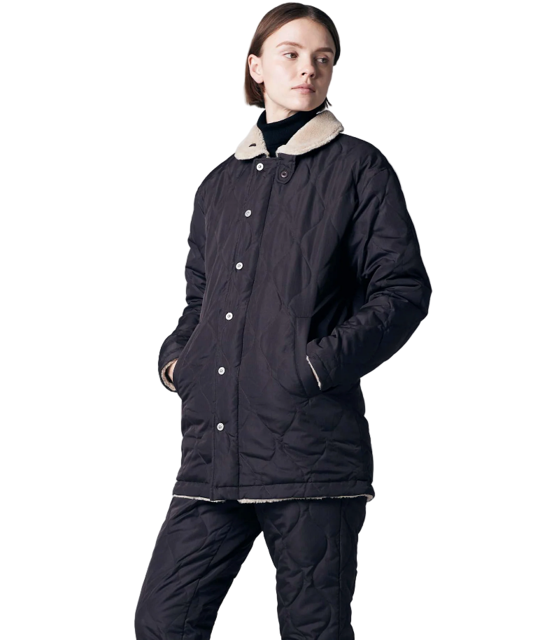 TAION - Unisex Military Reversible Down + Boa N-1 Type Jacket (D. Choco & Beige)