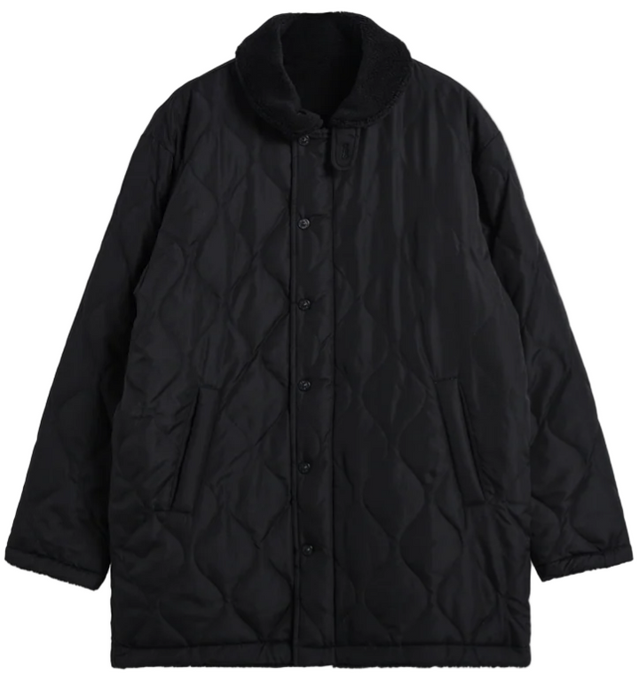 TAION - Unisex Military Reversible Down + Boa N-1 Type Jacket (Black & Black)