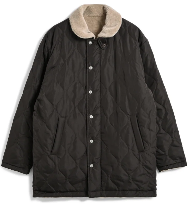 TAION - Unisex Military Reversible Down + Boa N-1 Type Jacket (D. Choco & Beige)