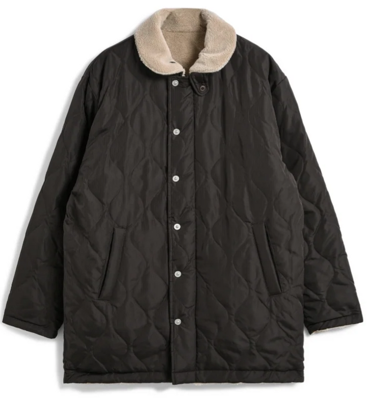 TAION - Unisex Military Reversible Down + Boa N-1 Type Jacket (D. Choco & Beige)