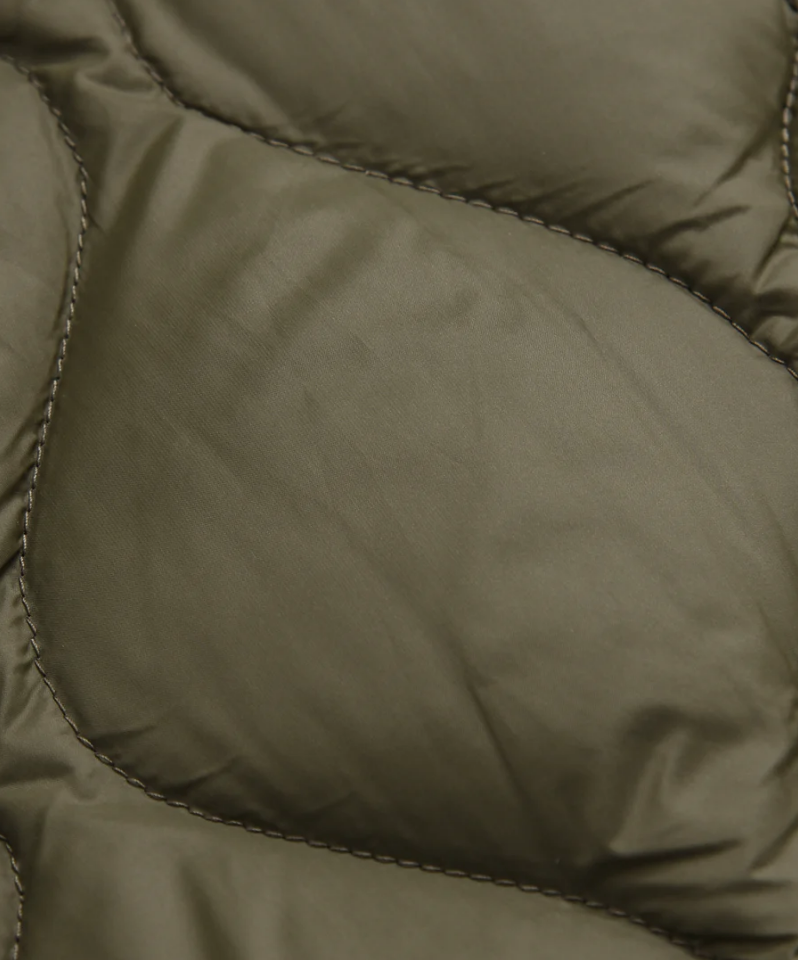 TAION - Unisex Military Hi-Neck W-Zip Down Vest (Soft Shell) (Olive)