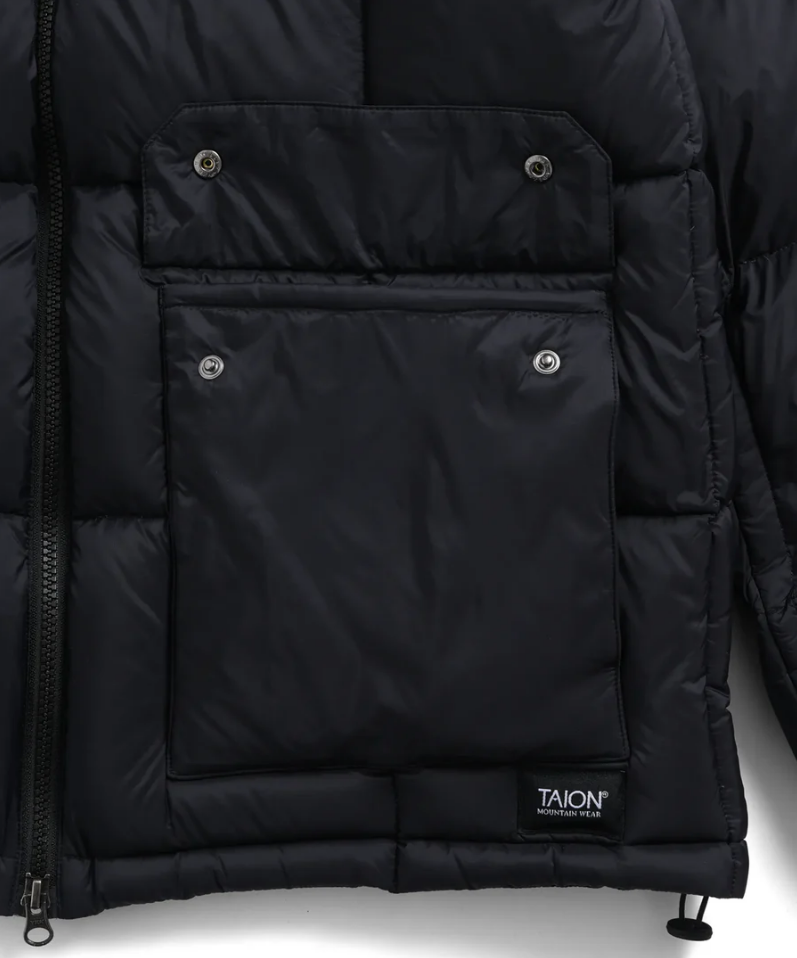 TAION - Unisex Long Mountain Packable Volume Down Hood Coat (Olive)