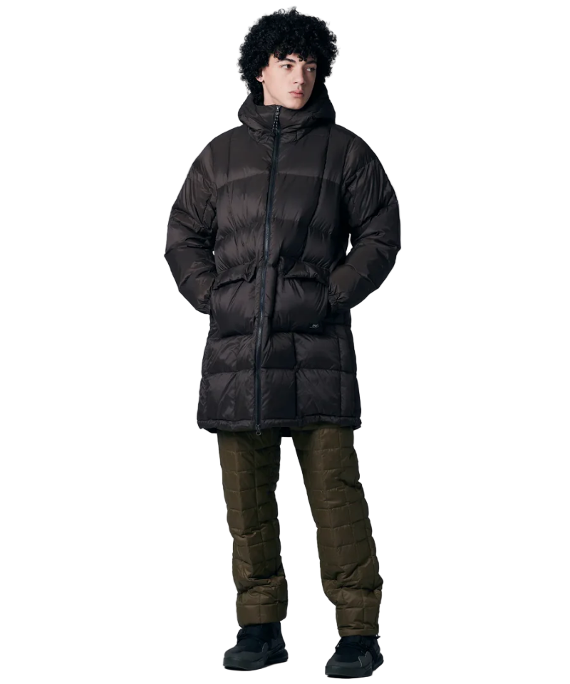 TAION - Unisex Long Mountain Packable Volume Down Hood Coat (Olive)