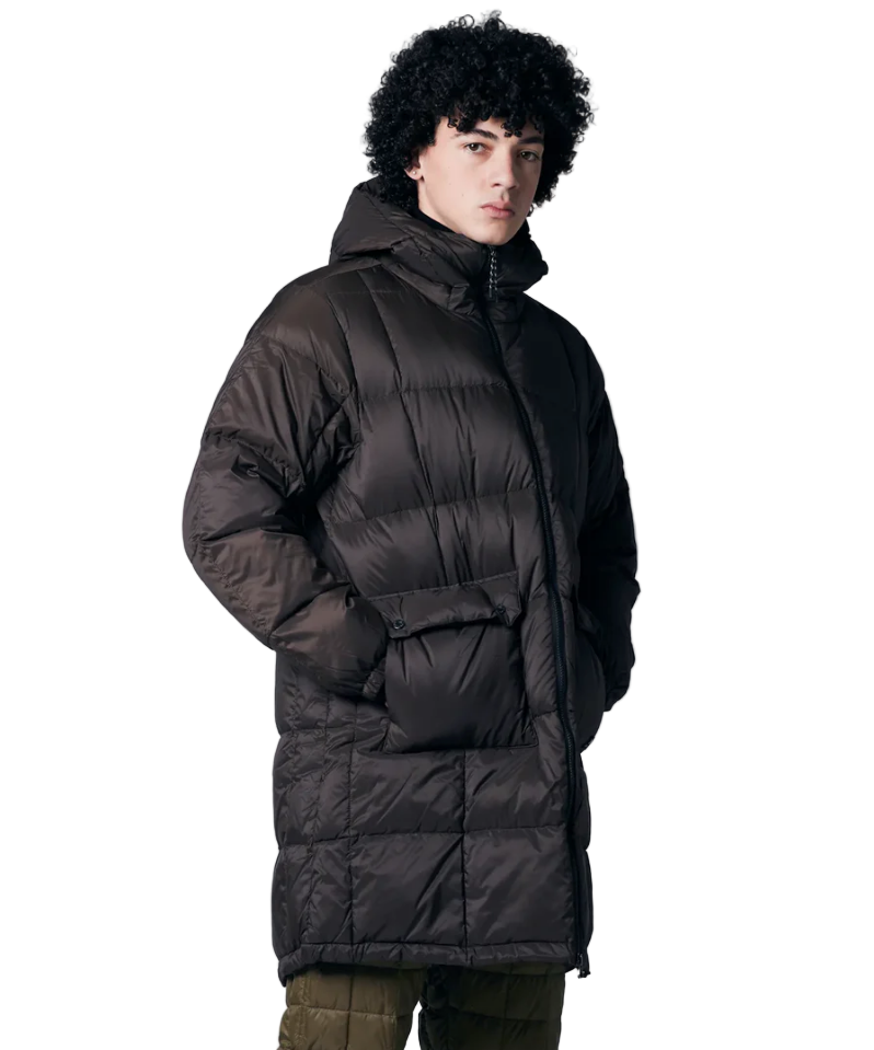 TAION - Unisex Long Mountain Packable Volume Down Hood Coat (Olive)