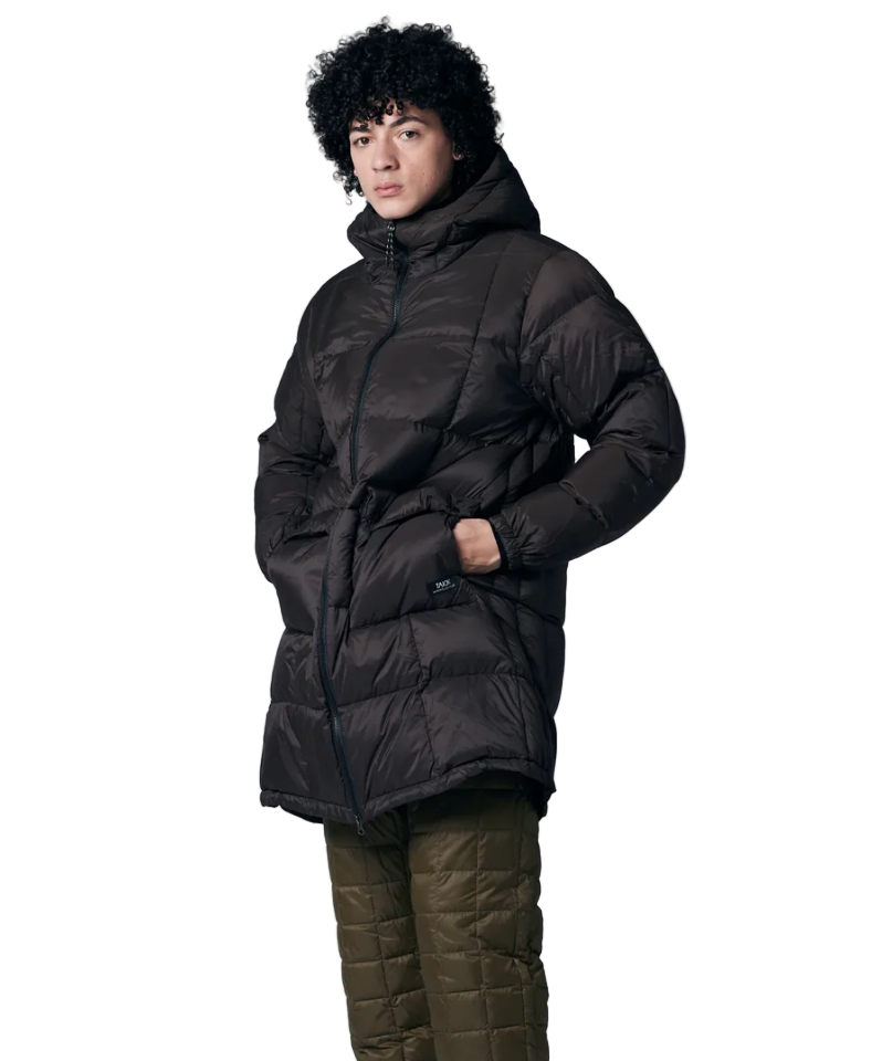 TAION - Unisex Long Mountain Packable Volume Down Hood Coat (Olive)