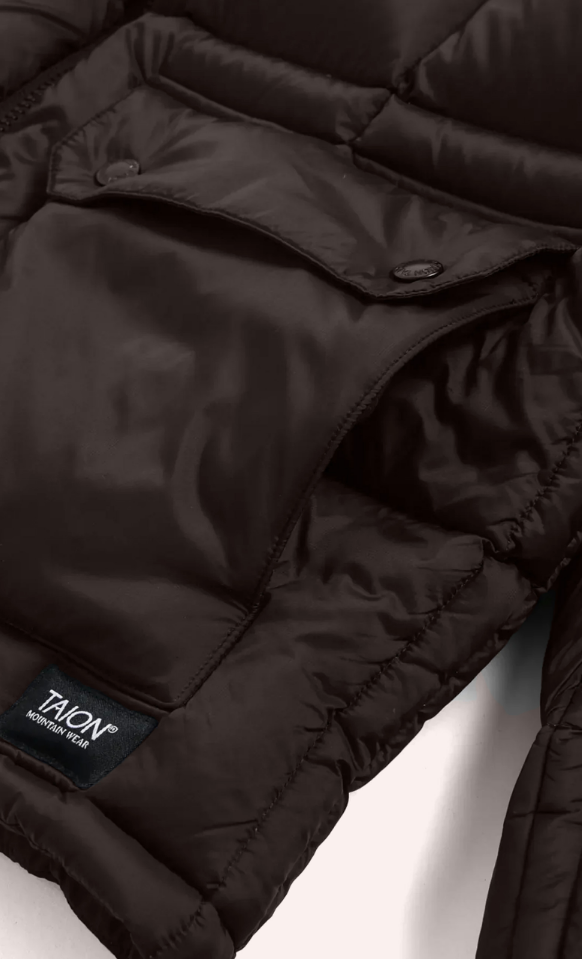 TAION - Unisex Mountain Packable Volume Down Hooded Jacket (D. Choco)