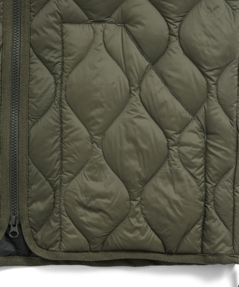 TAION - Unisex Military V-Neck W-Zip Down Vest (Soft Shell) (Olive)