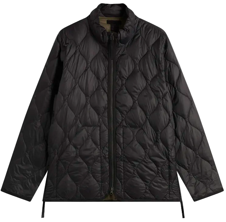 Taion - Unisex Military Hi-Neck Zip Softshell Down Jacket (Black)