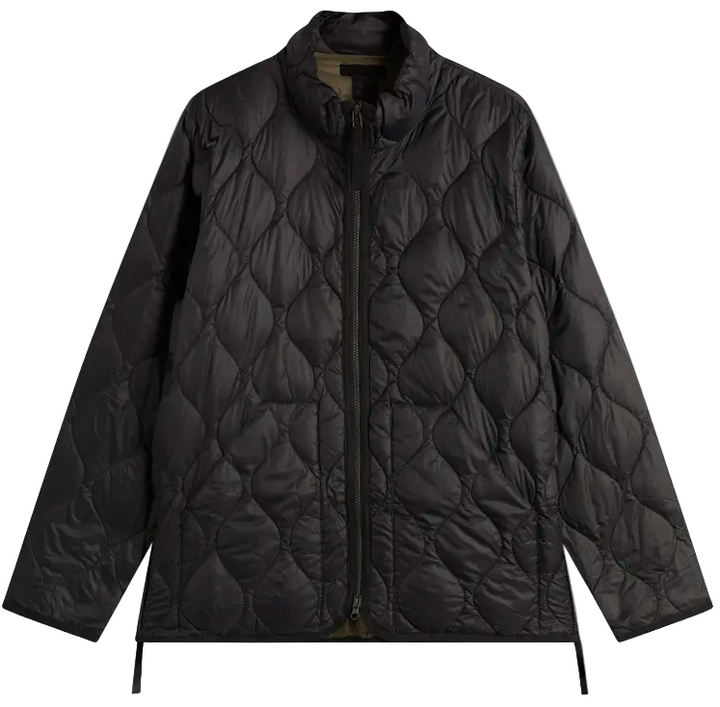 Taion - Unisex Military Hi-Neck Zip Softshell Down Jacket (Black)