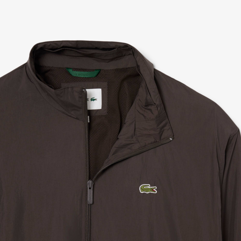 Lacoste - Water-Repellent Hooded Track Jacket (Brown)