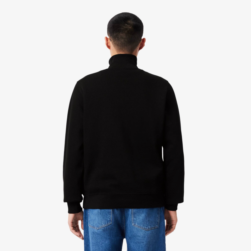 Lacoste - Zip-Up High Neck Interlock Sweatshirt (Black)
