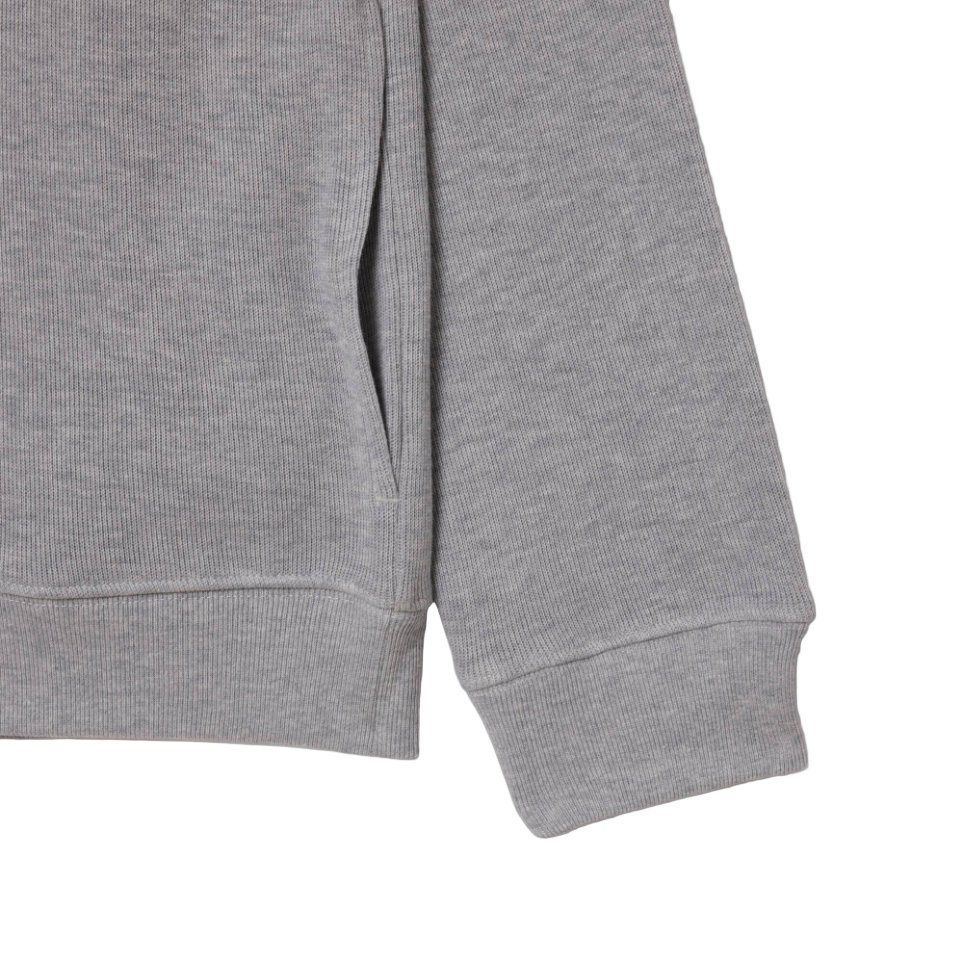 Lacoste - Zip-Up High Neck Interlock Sweatshirt (Light Heathered Grey)