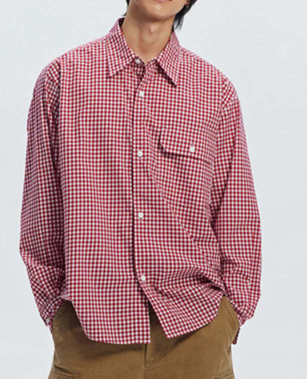 FrizmWORKS - Ease Gingham Check Shirt (Red)