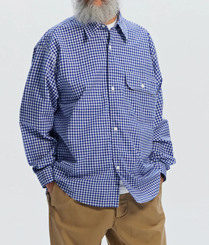 FrizmWORKS - Ease Gingham Check Shirt (Blue)