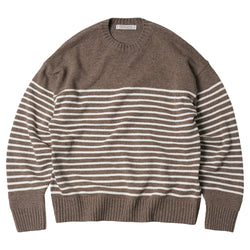 FrizmWORKS - Wool Stripe Relax Knit (Beige)