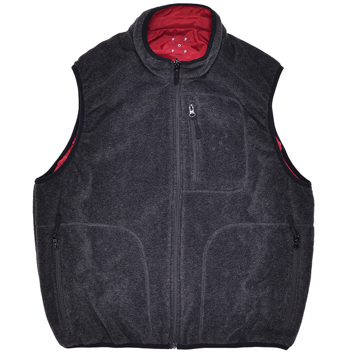 Pop Trading Company - Reversible Vest (Anthracite/Rio Red)