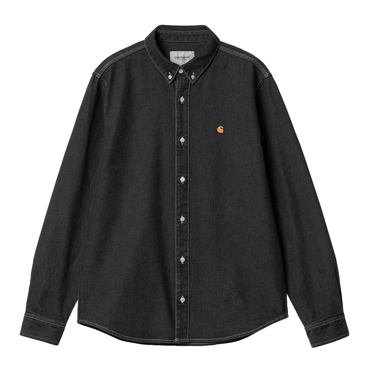 Carhartt WIP - L/S Weldon Shirt (Black Stone Washed)