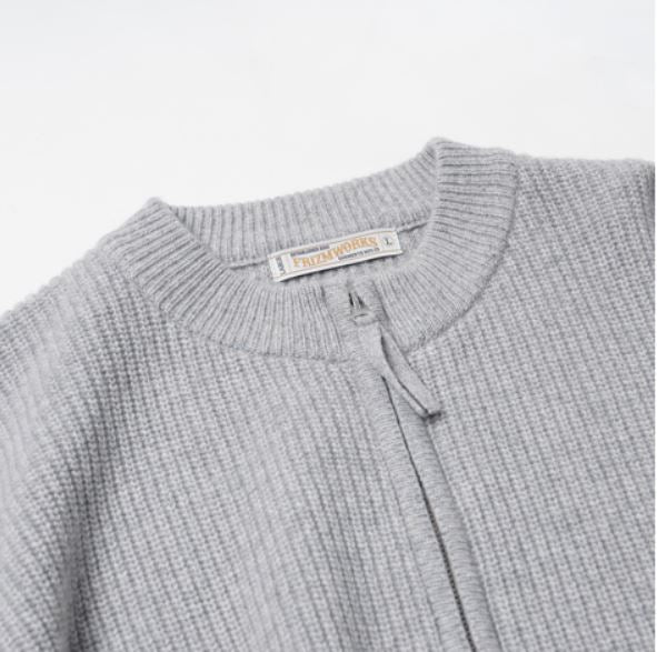 FrizmWORKS - Wool Deck Zip Up Cardigan (Light Gray)