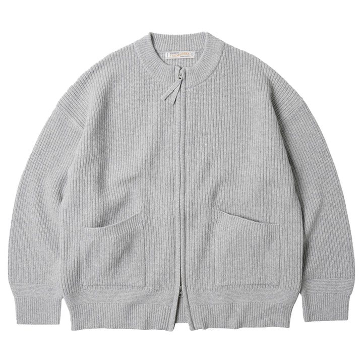 FrizmWORKS - Wool Deck Zip Up Cardigan (Light Gray)