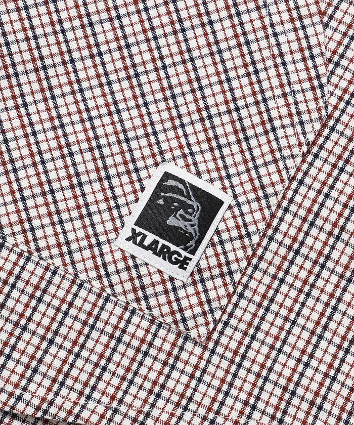 Xlarge - Check Double Sleeves Shirt (Beige)